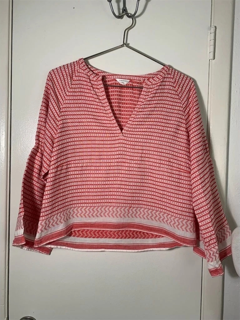 Club Monaco Red and White Knit Top